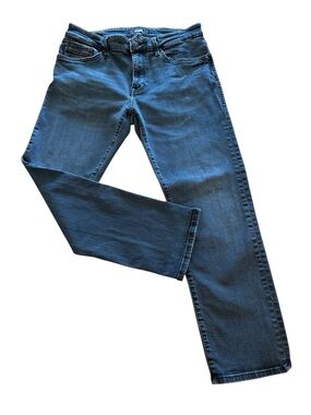 MAVI Zach Straight Leg Jeans – Dark Wash, Light Whiskering & Soft Fade – 34/30